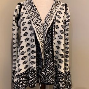 Reversible Black/White Asymmetrical Warm Sweater